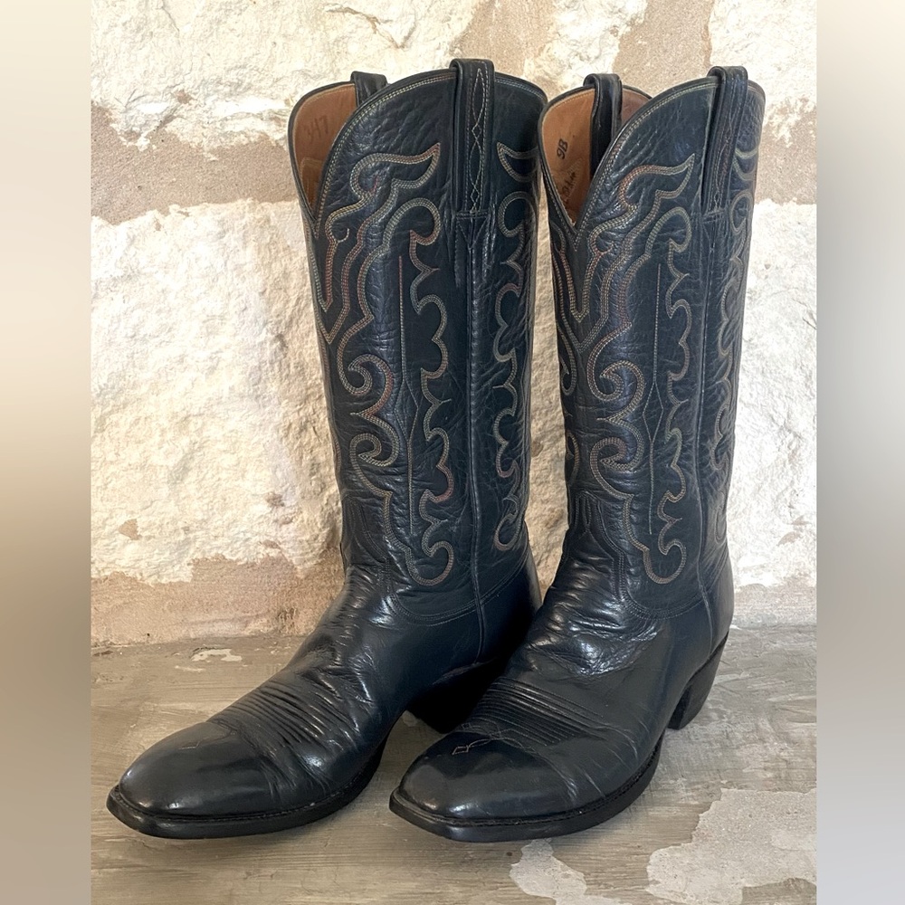 Vintage Amazonas navy blue cowboy boots sz 9B